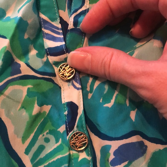 Lilly Pulitzer XXS Open Shoulder Blouse - Picture 5 of 9